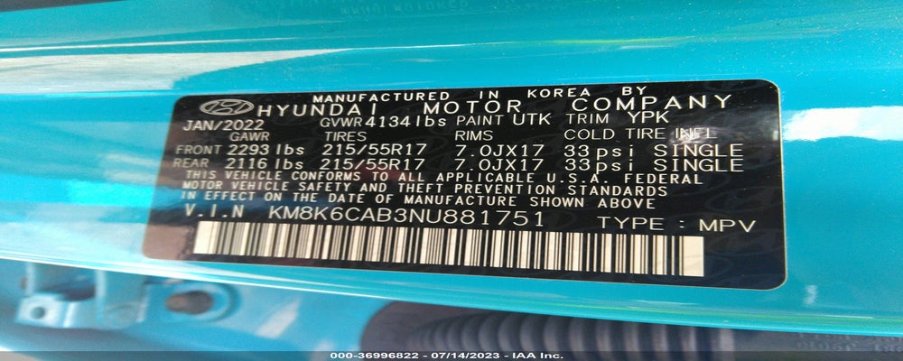 KM8K6CAB3NU881751 2022 HYUNDAI KONA photo no. 9