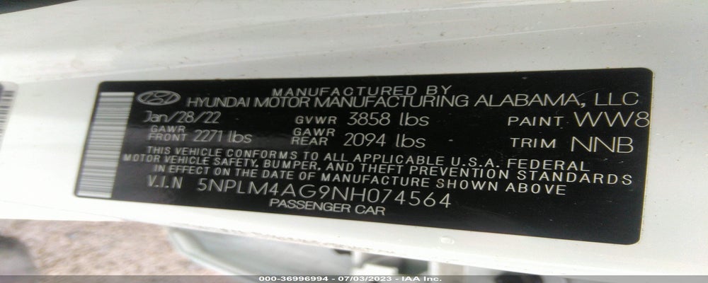 5NPLM4AG9NH074564 2022 HYUNDAI ELANTRA photo no. 9