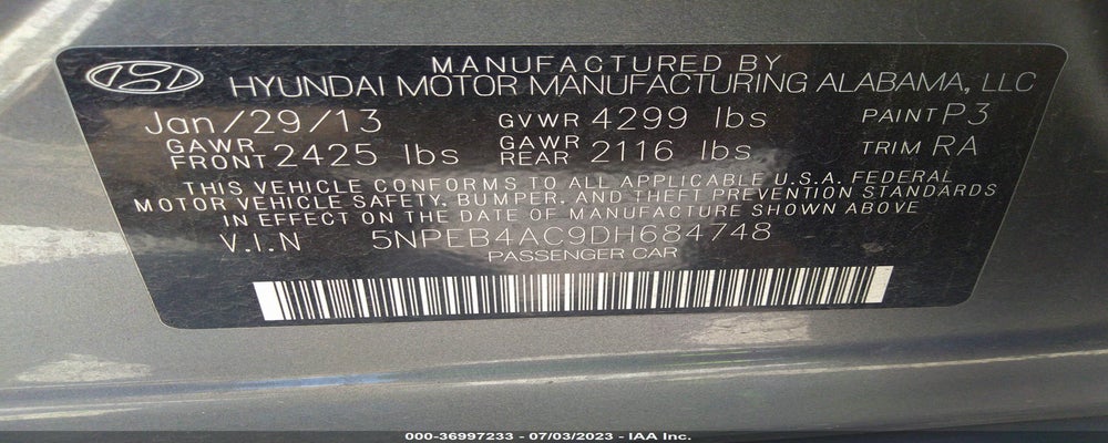 5NPEB4AC9DH684748 2013 HYUNDAI SONATA photo no. 9