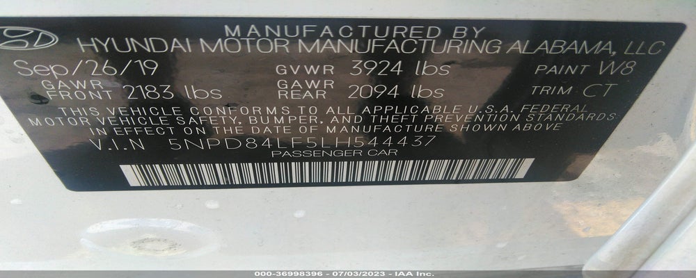 5NPD84LF5LH544437 2020 HYUNDAI ELANTRA photo no. 9
