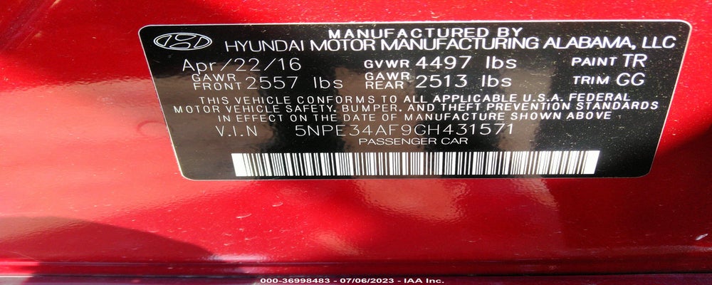 5NPE34AF9GH431571 2016 HYUNDAI SONATA photo no. 9