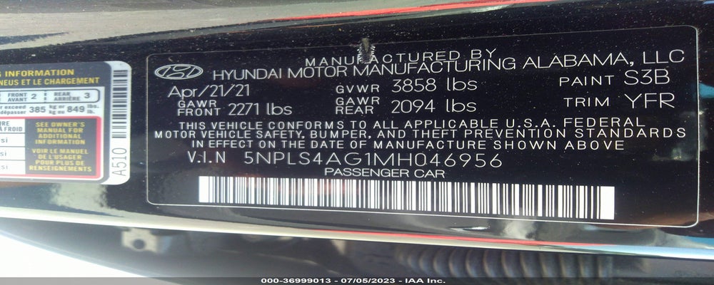 5NPLS4AG1MH046956 2021 HYUNDAI ELANTRA photo no. 9