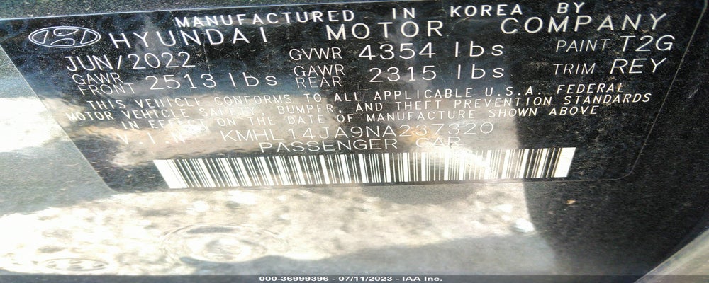 KMHL14JA9NA237320 2022 HYUNDAI SONATA photo no. 9
