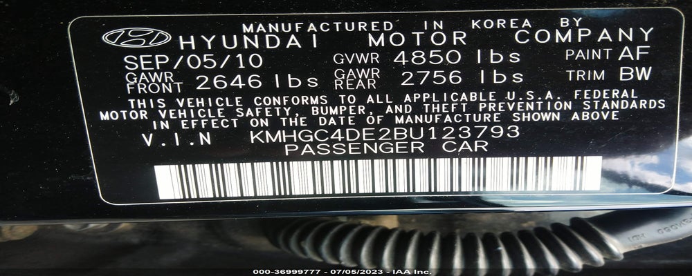 KMHGC4DE2BU123793 2011 HYUNDAI GENESIS photo no. 9