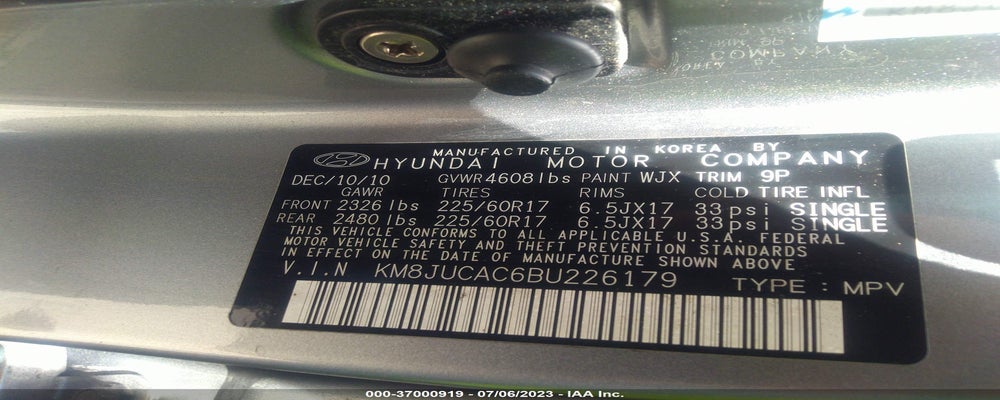 KM8JUCAC6BU226179 2011 HYUNDAI TUCSON photo no. 9