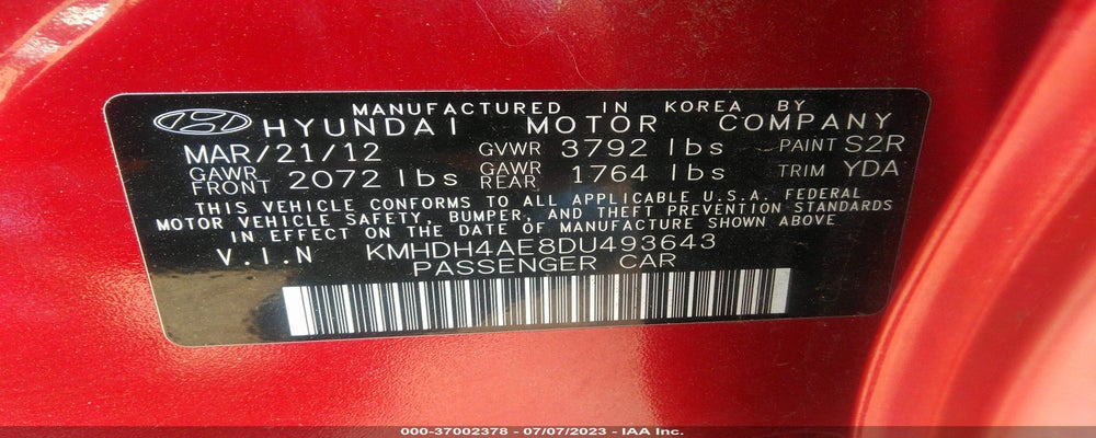 KMHDH4AE8DU493643 2013 HYUNDAI ELANTRA photo no. 9