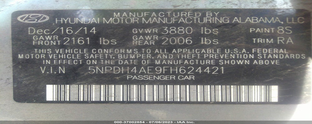 5NPDH4AE9FH624421 2015 HYUNDAI ELANTRA photo no. 9
