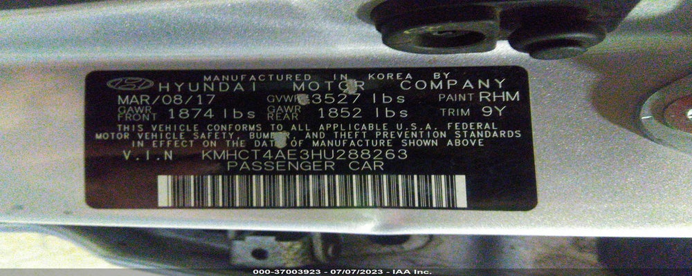 KMHCT4AE3HU288263 2017 HYUNDAI ACCENT photo no. 9