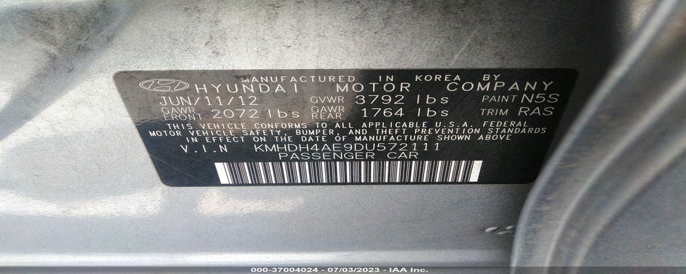 KMHDH4AE9DU572111 2013 HYUNDAI ELANTRA photo no. 9