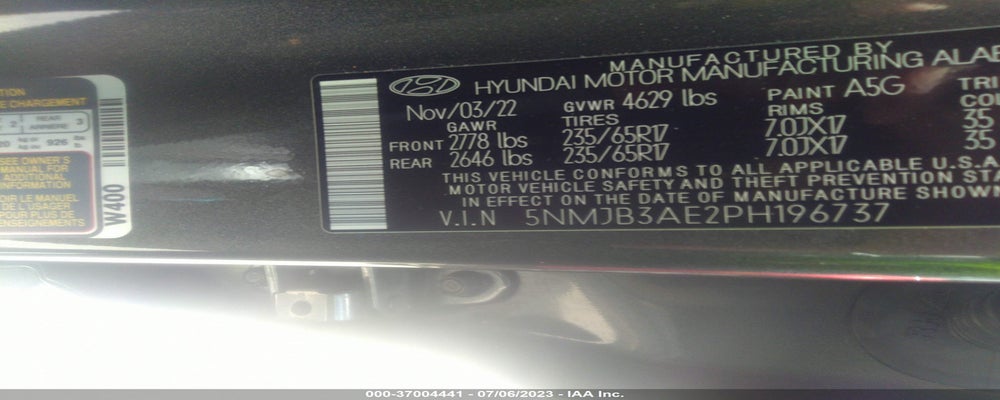 5NMJB3AE2PH196737 2023 HYUNDAI TUCSON photo no. 9