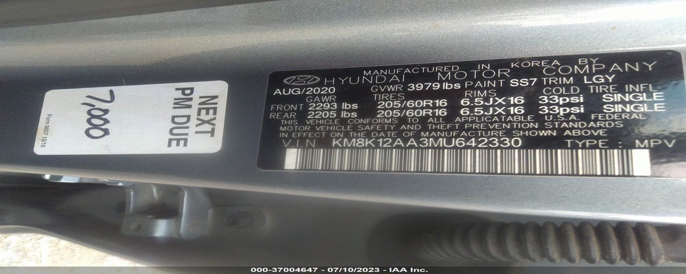 KM8K12AA3MU642330 2021 HYUNDAI KONA photo no. 9