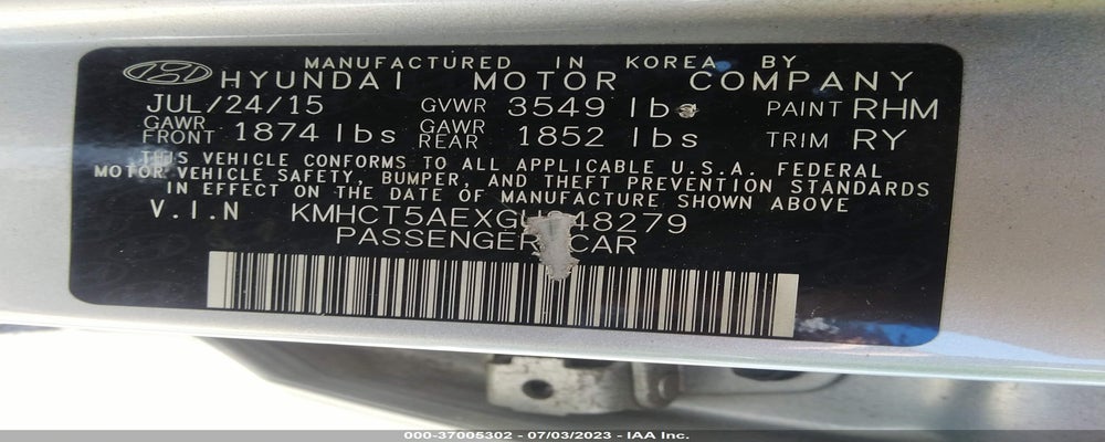 KMHCT5AEXGU248279 2016 HYUNDAI ACCENT photo no. 9