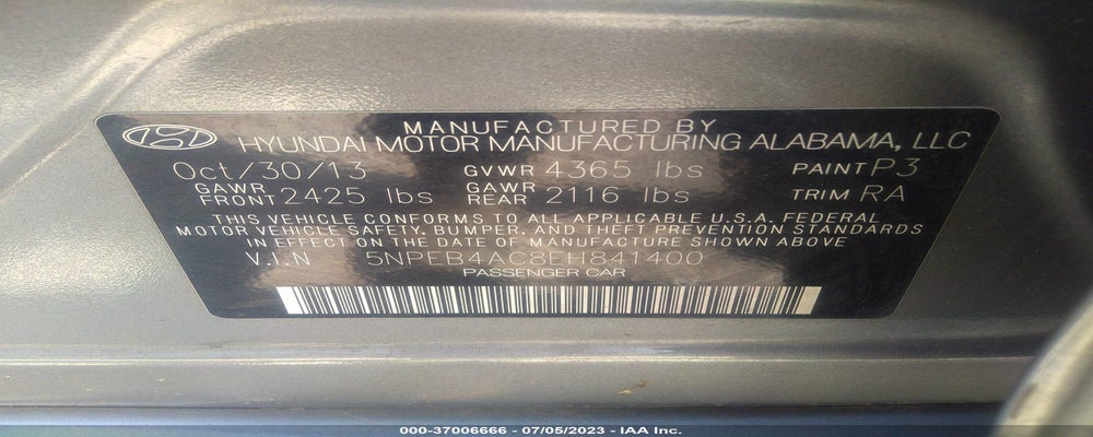 5NPEB4AC8EH841400 2014 HYUNDAI SONATA photo no. 9
