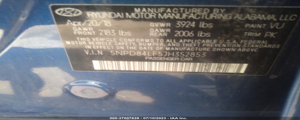 5NPD84LF5JH352853 2018 HYUNDAI ELANTRA photo no. 9