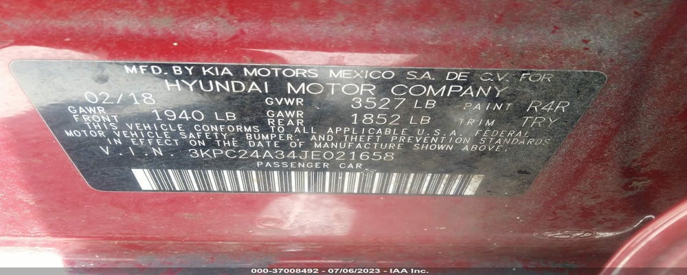 3KPC24A34JE021658 2018 HYUNDAI ACCENT photo no. 9