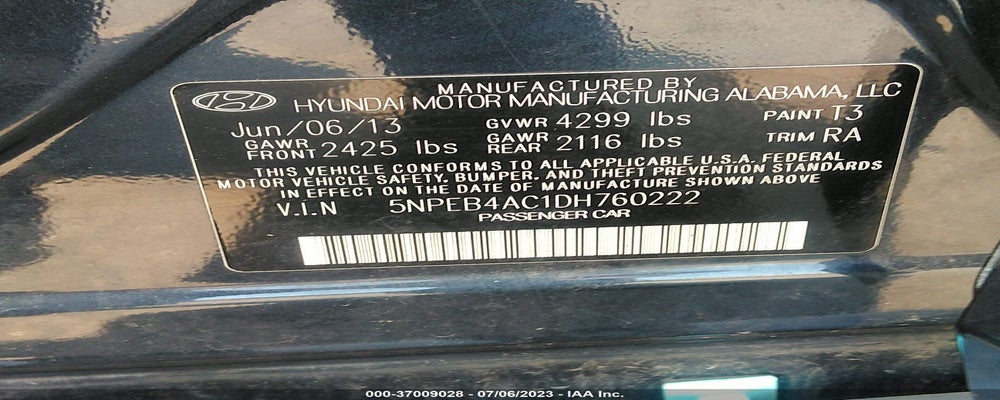 5NPEB4AC1DH760222 2013 HYUNDAI SONATA photo no. 9