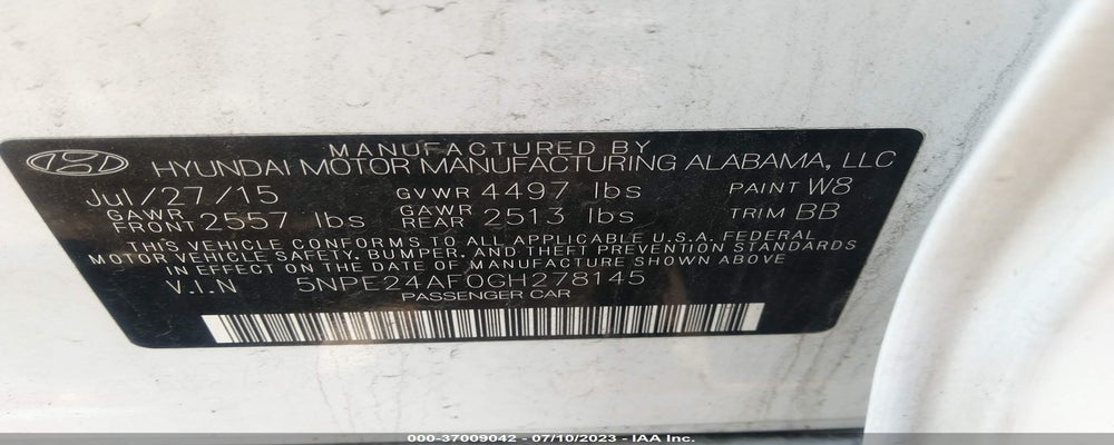 5NPE24AF0GH278145 2016 HYUNDAI SONATA photo no. 9
