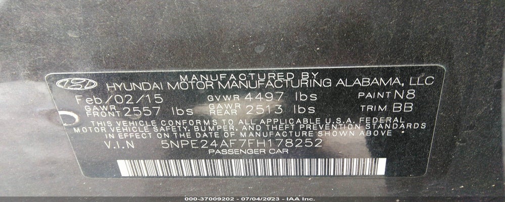 5NPE24AF7FH178252 2015 HYUNDAI SONATA photo no. 9