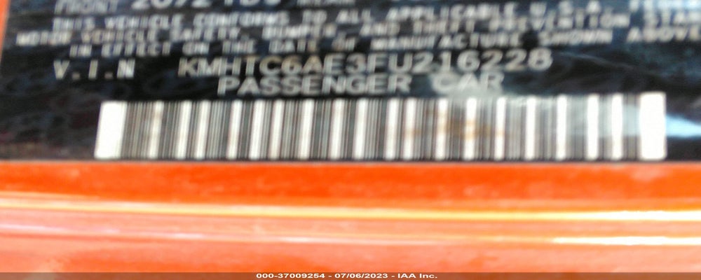 KMHTC6AE3FU216228 2015 HYUNDAI VELOSTER photo no. 9