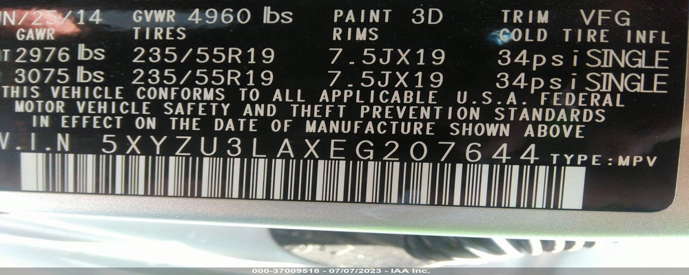 5XYZU3LAXEG207644 2014 HYUNDAI SANTA FE SPORT photo no. 9