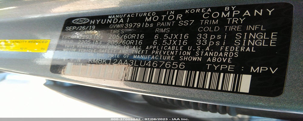 KM8K12AA3LU467656 2020 HYUNDAI KONA photo no. 9