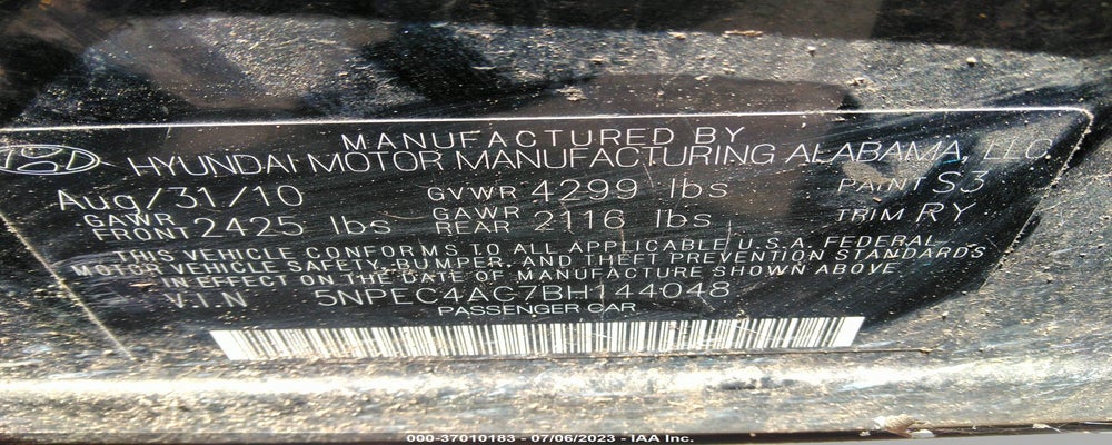 5NPEC4AC7BH144048 2011 HYUNDAI SONATA photo no. 9