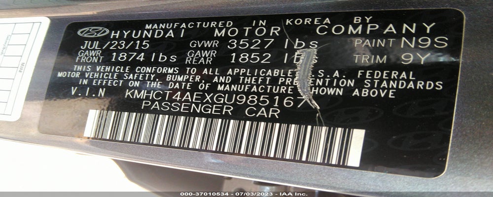 KMHCT4AEXGU985167 2016 HYUNDAI ACCENT photo no. 9