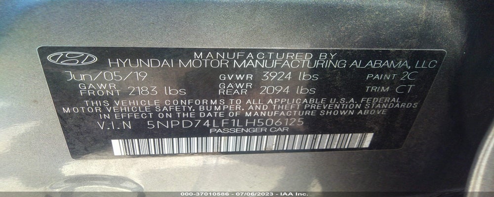 5NPD74LF1LH506125 2020 HYUNDAI ELANTRA photo no. 9