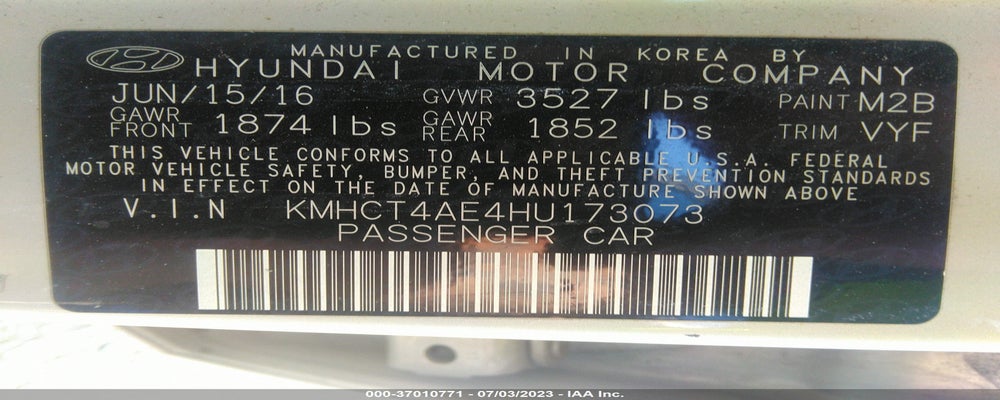KMHCT4AE4HU173073 2017 HYUNDAI ACCENT photo no. 9