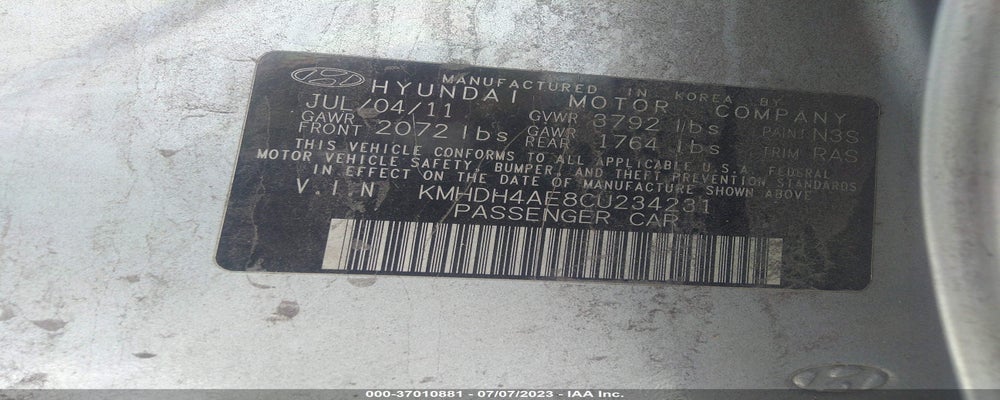 KMHDH4AE8CU234231 2012 HYUNDAI ELANTRA photo no. 9