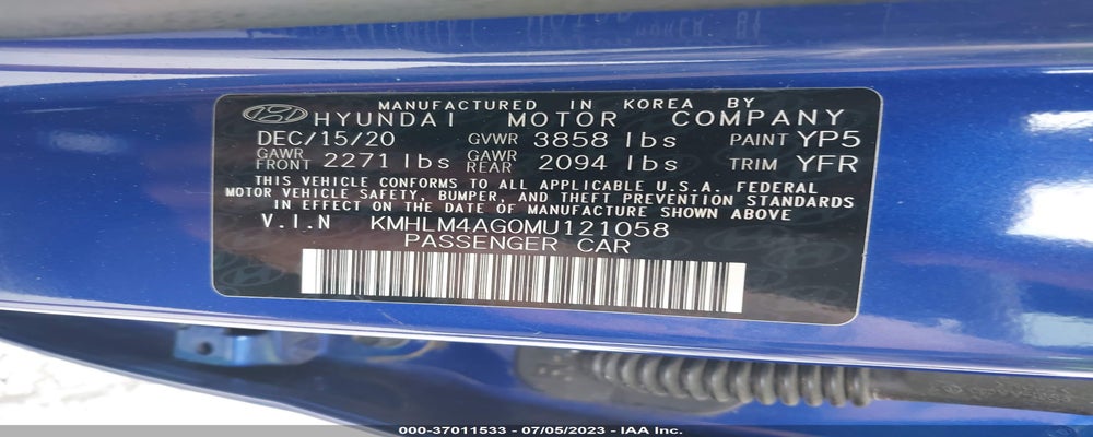 KMHLM4AG0MU121058 2021 HYUNDAI ELANTRA photo no. 9