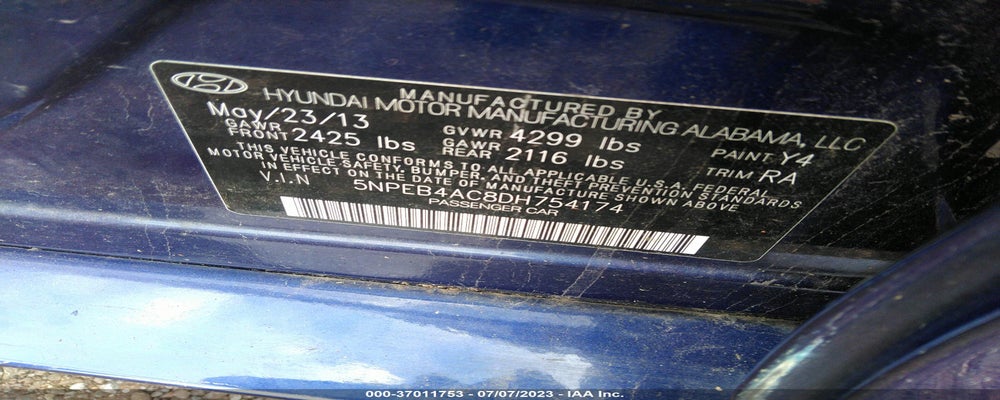 5NPEB4AC8DH754174 2013 HYUNDAI SONATA photo no. 9