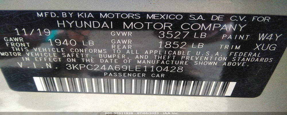 3KPC24A69LE110428 2020 HYUNDAI ACCENT photo no. 9