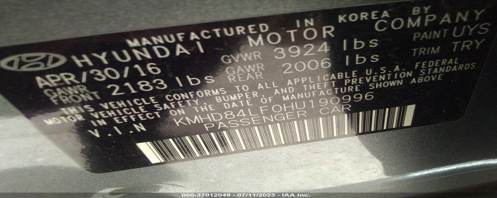 KMHD84LF0HU190996 2017 HYUNDAI ELANTRA photo no. 9