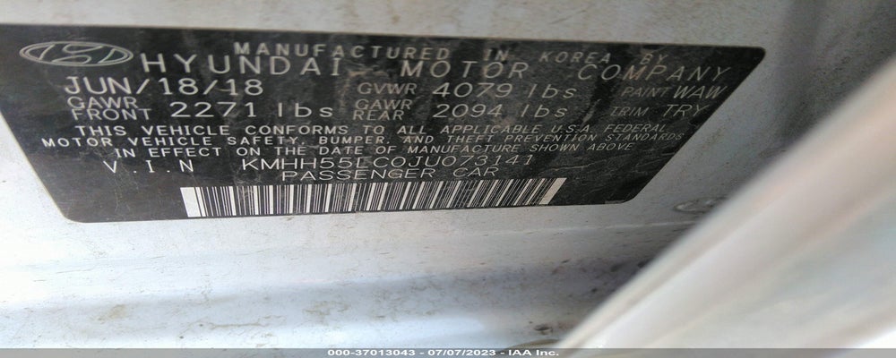 KMHH55LC0JU073141 2018 HYUNDAI ELANTRA GT photo no. 9