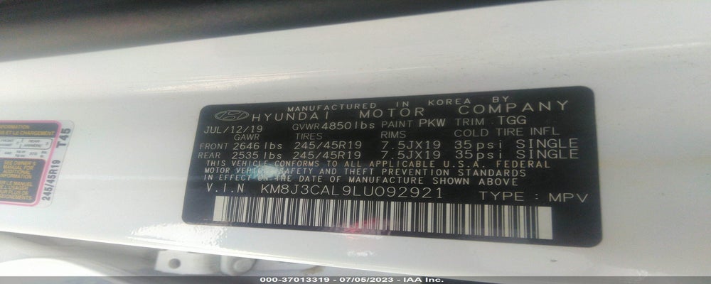 KM8J3CAL9LU092921 2020 HYUNDAI TUCSON photo no. 9