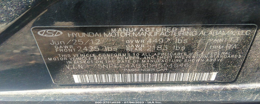 5NPEC4ABXDH554546 2013 HYUNDAI SONATA photo no. 9
