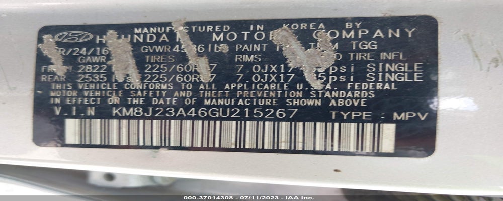 KM8J23A46GU215267 2016 HYUNDAI TUCSON photo no. 9
