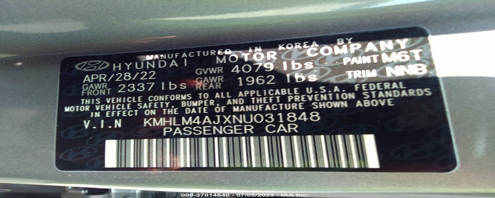 KMHLM4AJXNU031848 2022 HYUNDAI ELANTRA HYBRID photo no. 9