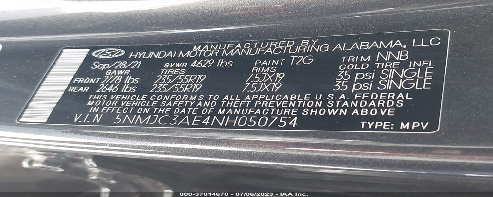 5NMJC3AE4NH050754 2022 HYUNDAI TUCSON photo no. 9