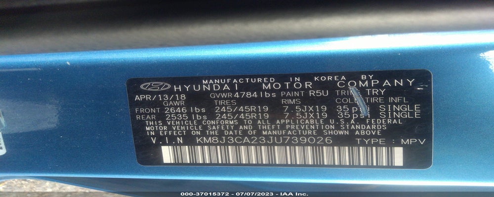 KM8J3CA23JU739026 2018 HYUNDAI TUCSON photo no. 9