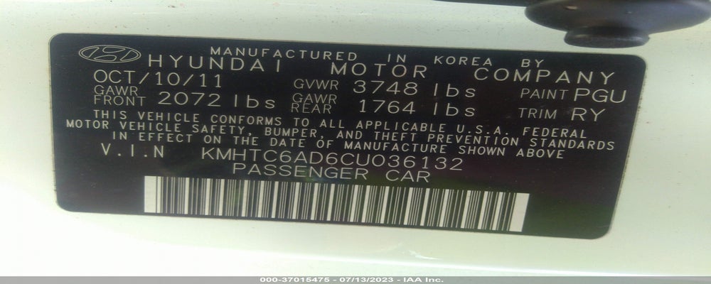 KMHTC6AD6CU036132 2012 HYUNDAI VELOSTER photo no. 9