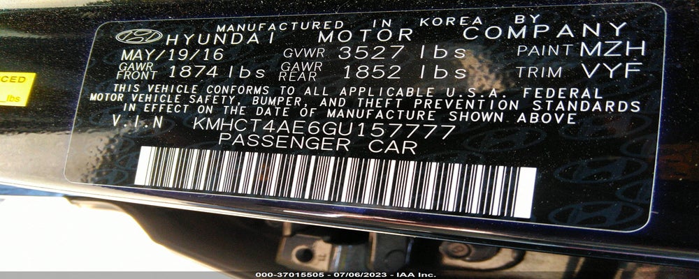 KMHCT4AE6GU157777 2016 HYUNDAI ACCENT photo no. 9