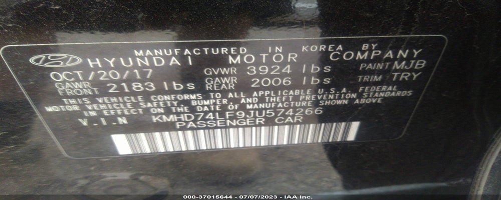 KMHD74LF9JU574266 2018 HYUNDAI ELANTRA photo no. 9