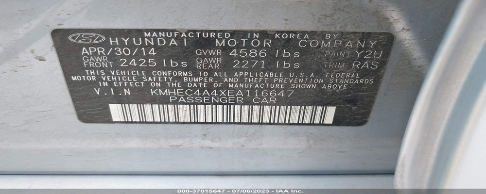 KMHEC4A4XEA116647 2014 HYUNDAI SONATA HYBRID photo no. 9