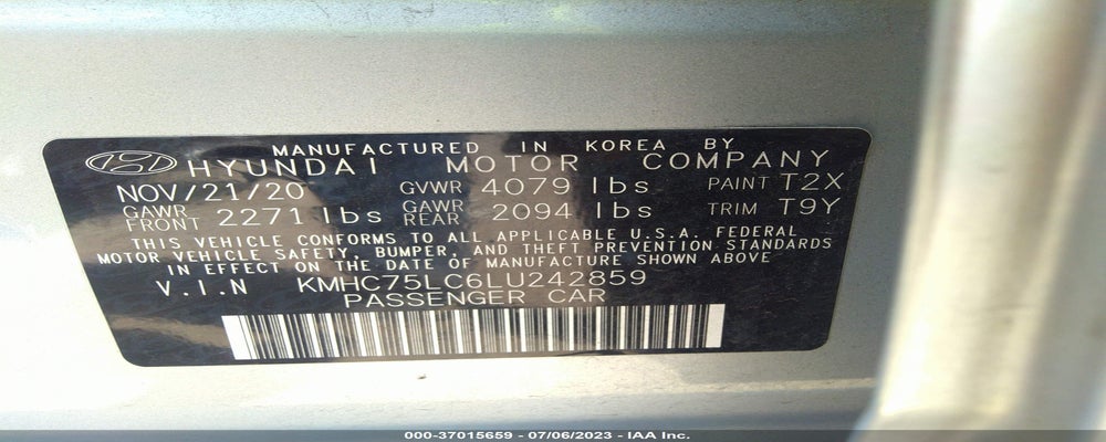 KMHC75LC6LU242859 2020 HYUNDAI IONIQ HYBRID photo no. 9
