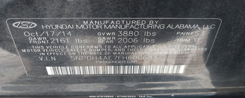 5NPDH4AE7FH600683 2015 HYUNDAI ELANTRA photo no. 9