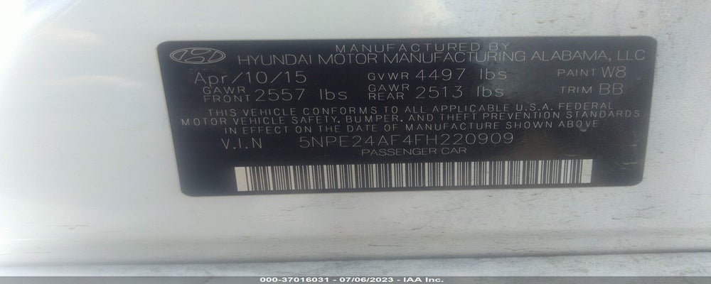 5NPE24AF4FH220909 2015 HYUNDAI SONATA photo no. 9
