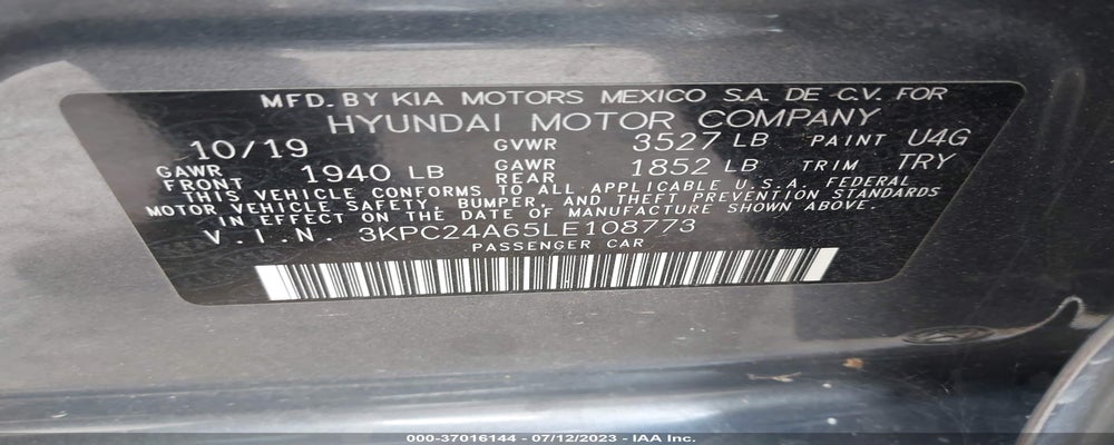3KPC24A65LE108773 2020 HYUNDAI ACCENT photo no. 9