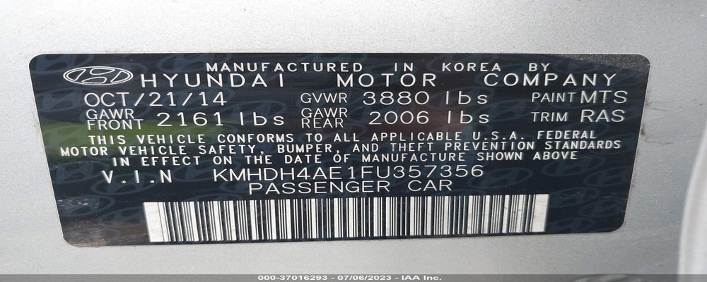 KMHDH4AE1FU357356 2015 HYUNDAI ELANTRA photo no. 9